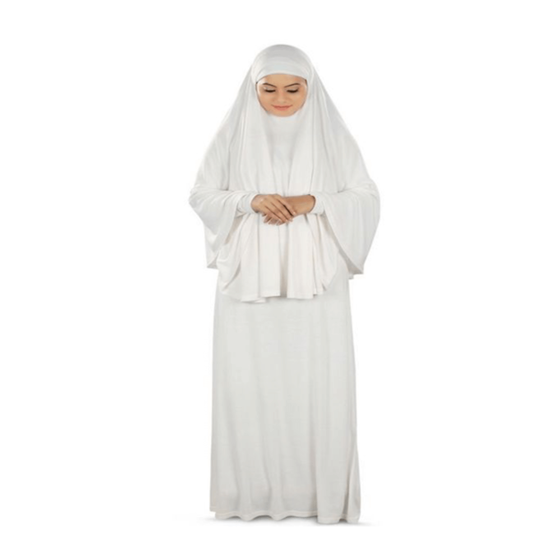 Woman wearing Ihram during pilgrimage